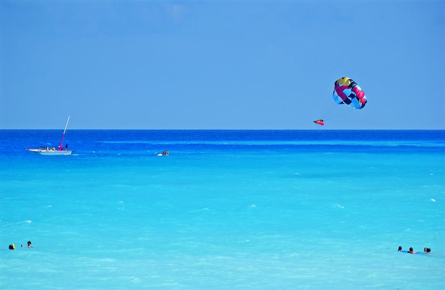 Parasailing in the Caribbean